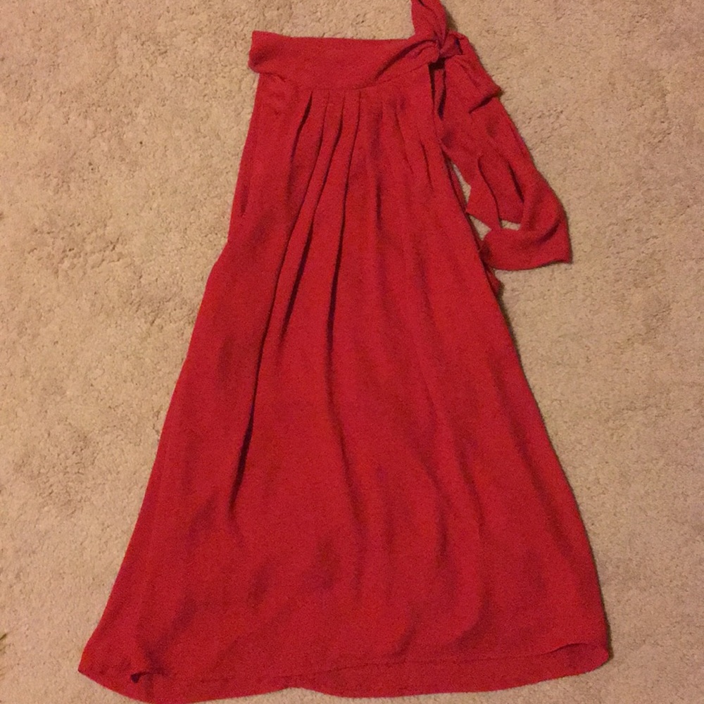 Express red silk tank